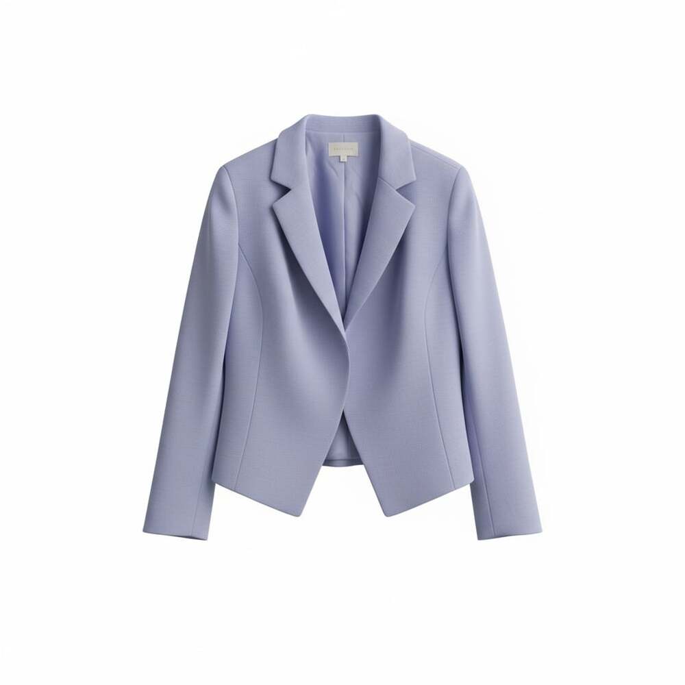 Coldwater Creek Women's Periwinkle Blue Silk Linen Blend Open Front Blazer Sz L